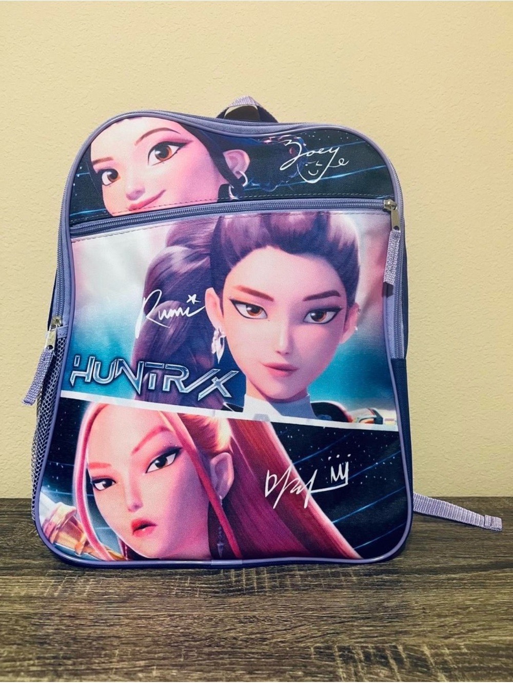 K Pop Demon Hunters Purple Character Print Kids Backpack
